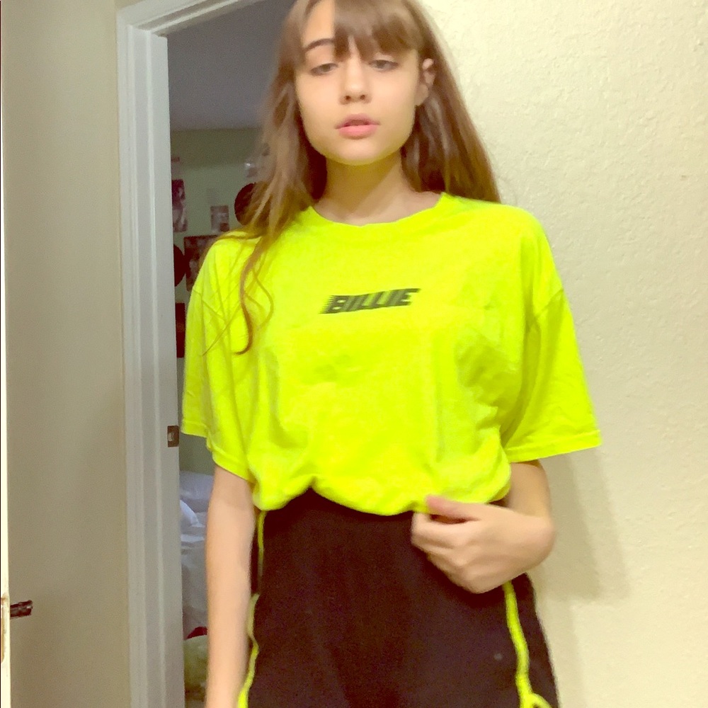 XL 1st Billie elvish merch drop neon green shirt
